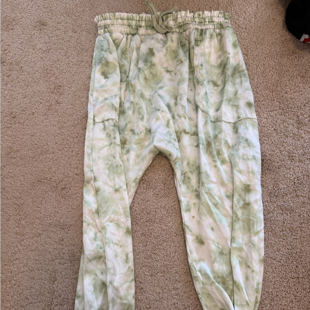Tie-Dye Green and White Joggers
